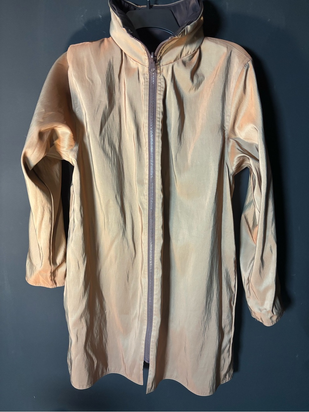NWT Mycra Pac Now Reversible Travel Raincoat with Bag Gold/Bronze Size 0-P